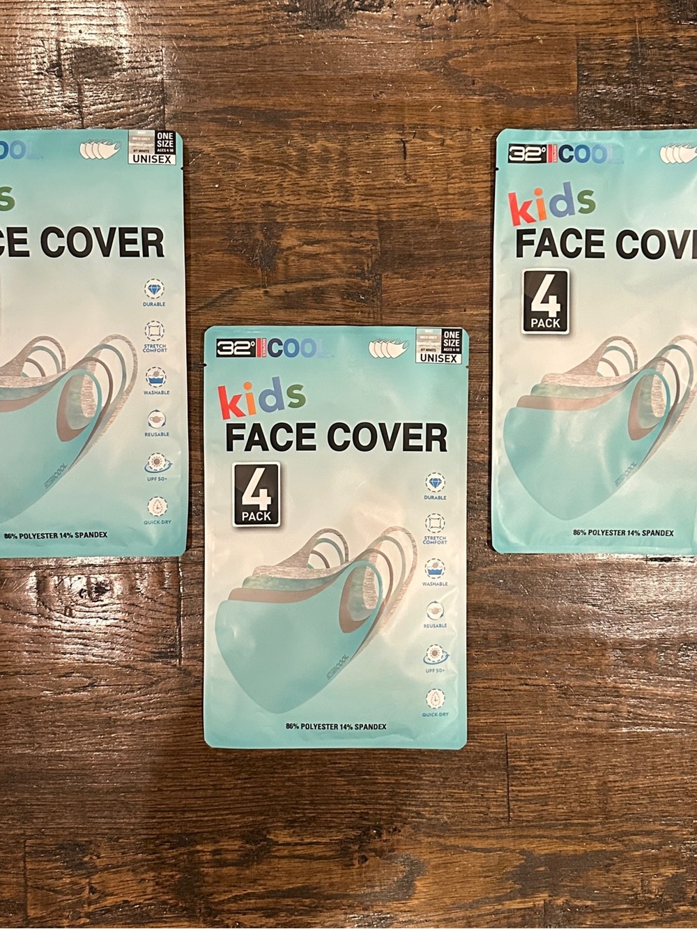 NEW 32 Degrees Cool Kids Face Covers Masks 4 Pack x 3 LOT 12 masks Bundle Sealed